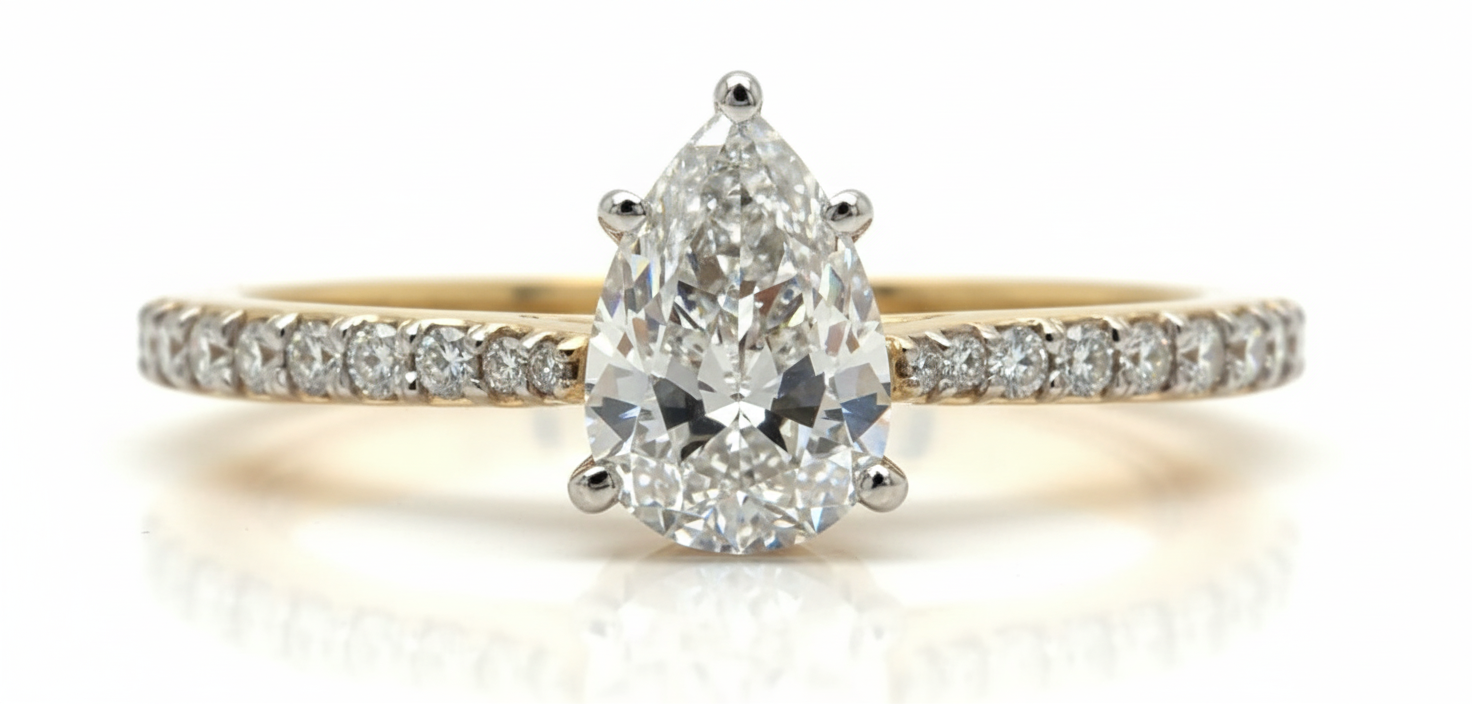 0.91 CT Natural Diamond Solitaire Ring in Arctic White Gold diamond jewelry